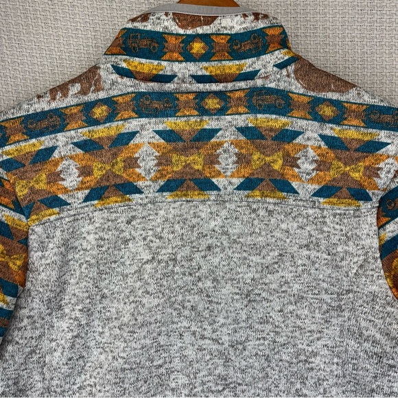 Simply Southern 1/4 Snap Fleece Pullover Women Sz M Bear Print Southwest Aztec - Picture 6 of 8